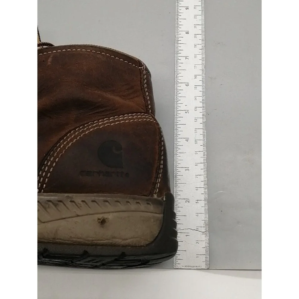 Carhartt Boots Mens Brown 11.5 Wide Leather Work Boot Lightweight Ankle CMX4023